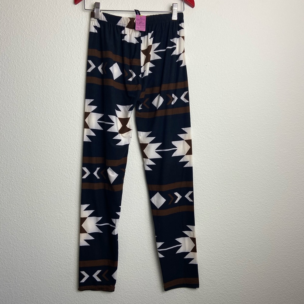 Fancy Design Texmex Plus Gals Tribal Print Peach Skin Stretch Leggings Cozy Soft